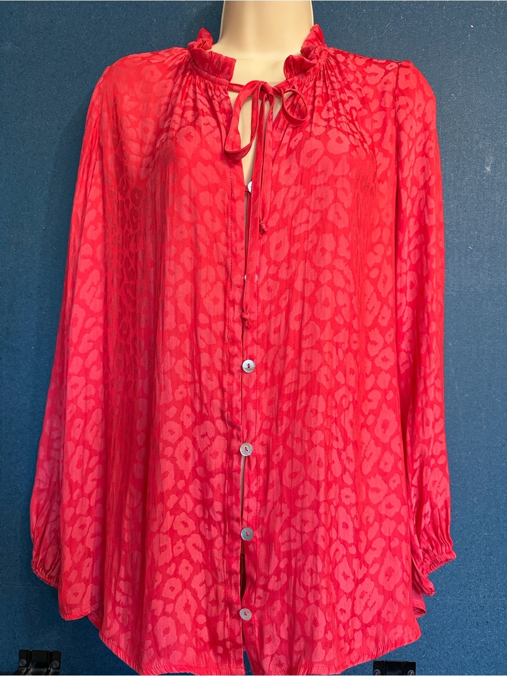 Red cheetah-print Alicia Tunic by Show Me Your mumu sz XS
